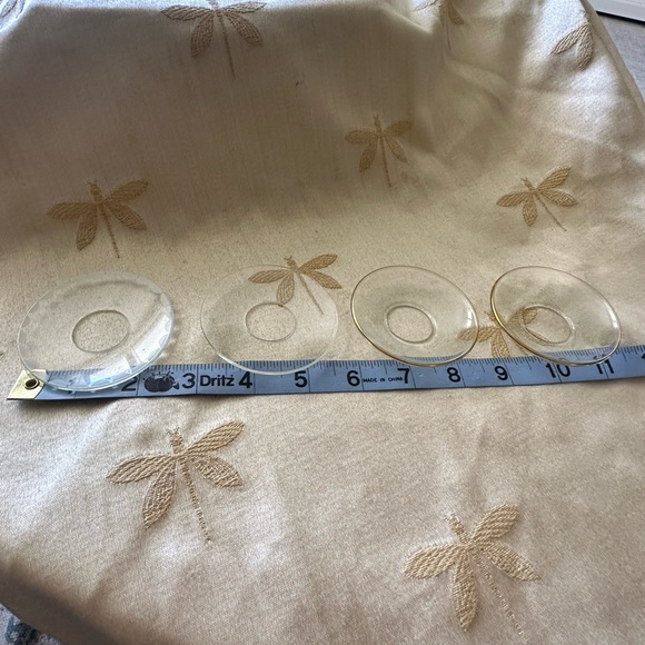 Vintage Glass Candle Bobeches. Lot of 4. Gold Edged. Plain. Etched Edged. - Picture 7 of 7